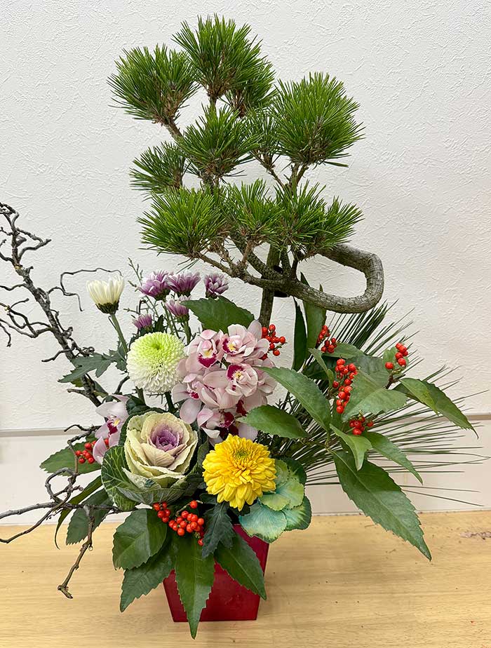 松と千両のアレンジメント